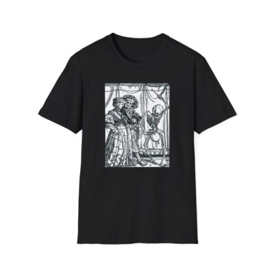 Medieval Death Illustration – Danse Macabre and Memento Mori (black t-shirt)
